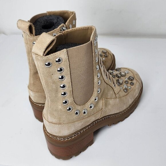 Karl Lagerfeld Breck Bejeweled Brown Suede Boots, Womens 6.5 - Picture 10 of 16